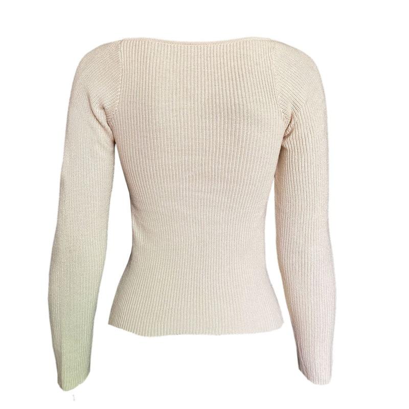 Повседневные однотонные тонкие свитера, женский свитер с v-образным вырезом и длинными рукавами, осенний вязаный пуловер с перекрестным узлом, уличная одежда