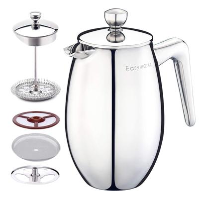 Easyworkz Nando's Френч-пресс, Двустенный Изолированный 304 Нержавеющая Сталь, 700 мл Кофеварка и Чайник