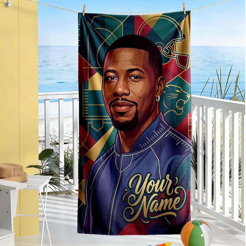 Mbappe Customize Your Name Beach Towel Soft Durable Quickdry For Beach Bathroom Outdoor Swimming Pool Camping Picnic Yoga Diving Vacation Accessories