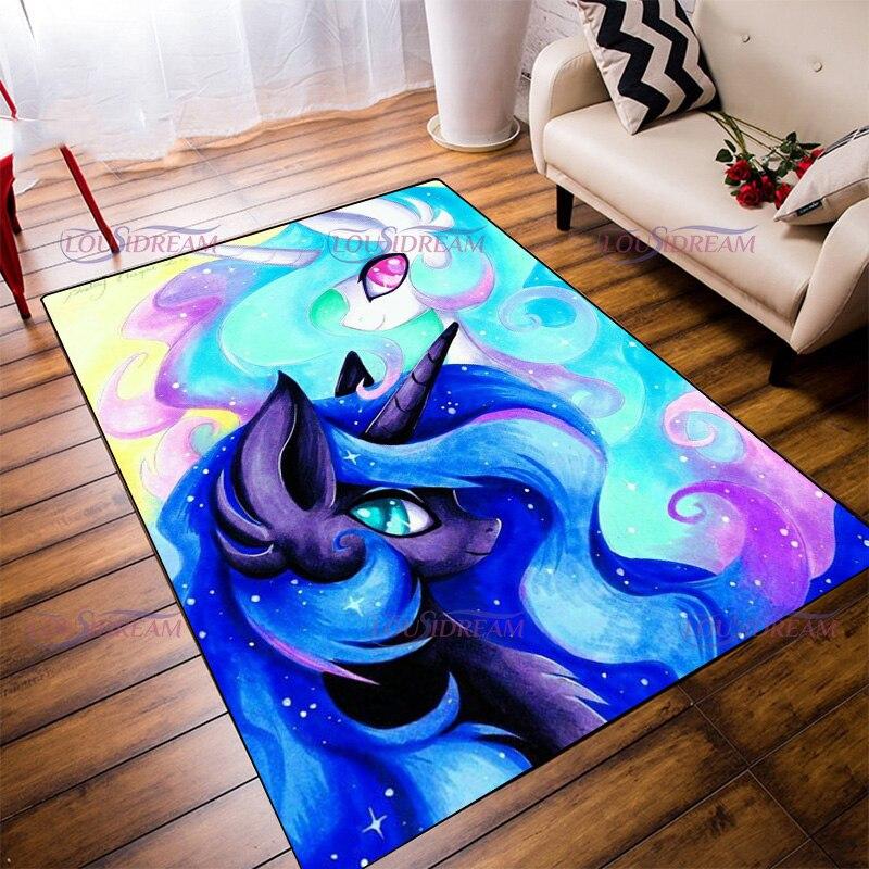 Ковер с героями мультфильмов, детские домашние ковры с единорогом для детской комнаты, мягкие игровые коврики для ползания, волосатый напольный коврик, декор для гостиной, спальни, ковер