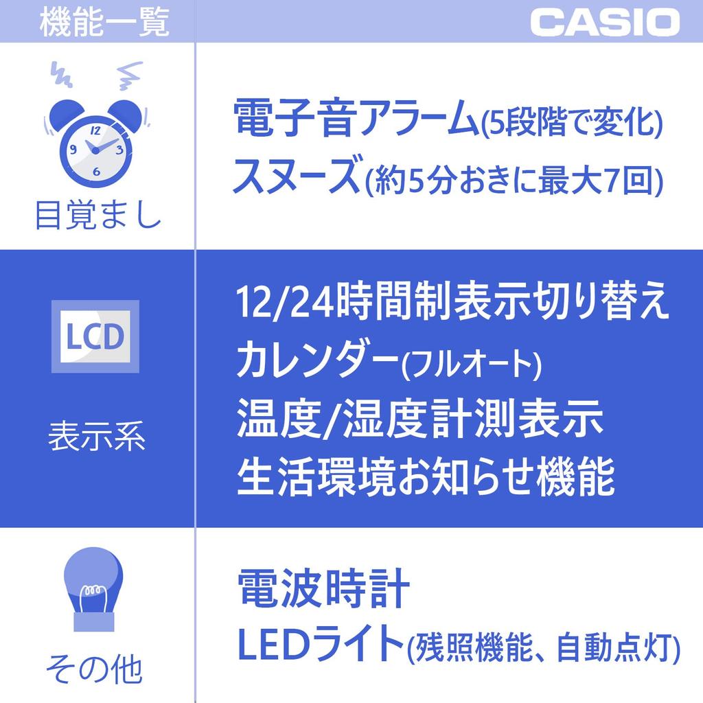 Casio Будильник Радиочасы Настольные часы Черные Автоматическая подсветка Цифровая подсветка с функцией повтора сигнала DQL-170NJ-1JF