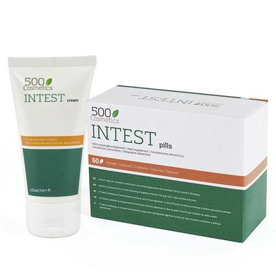 Косметические пакеты Intest 500: таблетки и крем для профилактики и облегчения геморроя