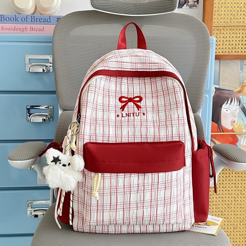 Школьные рюкзаки в стиле Japanese plaid, нишевые, для девочек средней школы, старшеклассников, школьные сумки, женские рюкзаки большой вместимости для путешествий