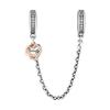 789541C01 Family Heart Safety Chain Clip Charm
