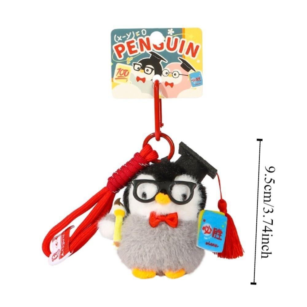 PP Cotton Mini Penguin Plushie Doll Fluffy Penguin Stuffed Toy Keychain  Car Key Accessories
