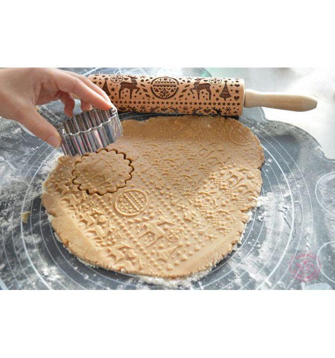 Christmas Imprint Rolling Pin 39 Cm
