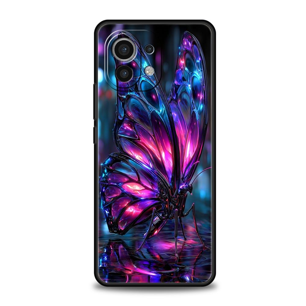 Художественный Фиолетовый Бабочка Чехол для Телефона для Xiaomi Mi 17 Pro Max 15 14 13 12 11 Ultra 15T 14T 13T 12T 11T Pro Lite Мягкий TPU Чехол