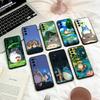 Мультяшный Милый Т-Тоторо Чехол для Телефона Для Samsung S25,24,23,22,30,21,10,9,Ultra,Plus,Lite,FE,4,5 G Мягкий Черный Чехол