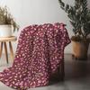 Soft Cozy Watercolor Floral Fleece Blanket Throw for Women Girls Sofa Bed Decoration Gift