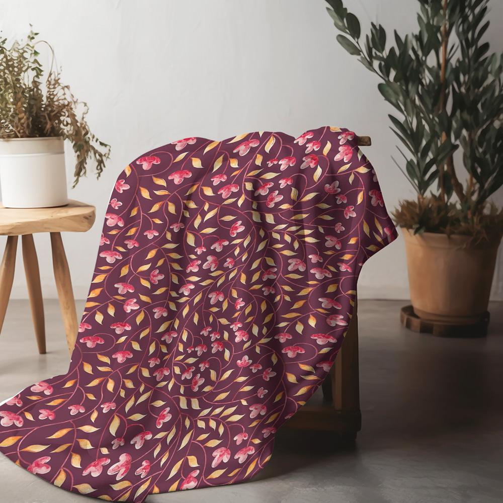 Soft Cozy Watercolor Floral Fleece Blanket Throw for Women Girls Sofa Bed Decoration Gift