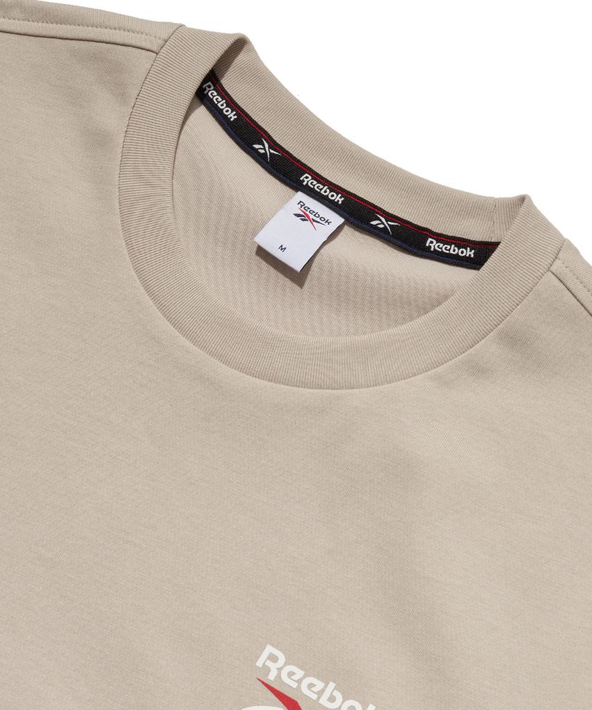 REEBOK Big Vector Slogan T-Shirt - Beige