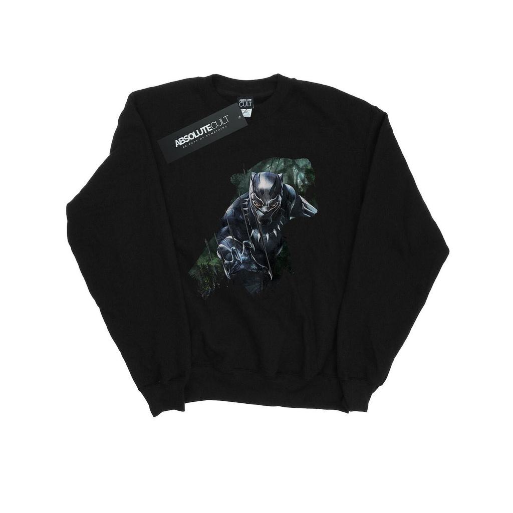 Marvel Mens Black Panther Wild Silhouette Sweatshirt