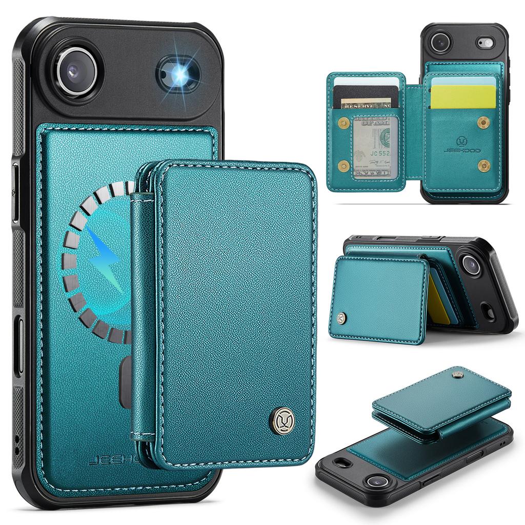For iPhone Air Case JEEHOOD J05 Leather Mobile Cover with Detachable Magnetic Card Bag