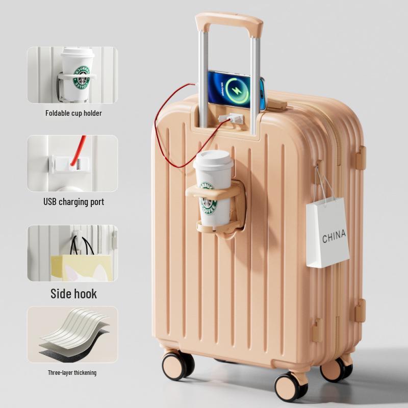 Прочный чемодан-тележка большой вместимости с кодовым замком и универсальными колесами