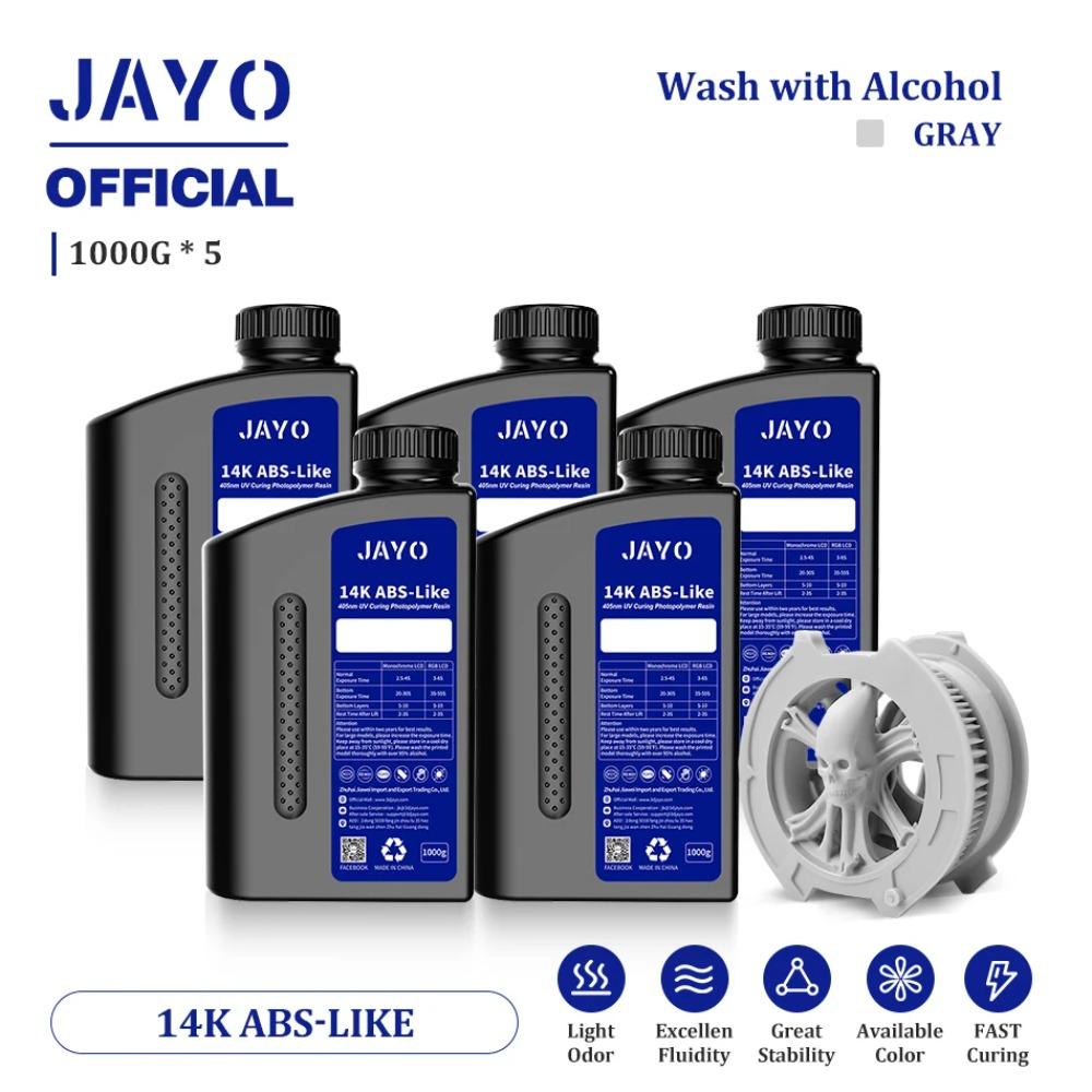 JAYO Стандартный/Подобный ABS/Высокопрочный/Подобный ПА Смола 5 кг 395-405 нм УФ-отверждаемая Фотополимерная Быстрая Смола для LCD/DLP/SLA 3D-принтера