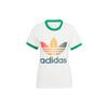 adidas Оригинальная футболка Cali с градиентом и логотипом Trefoil, цветовые блоки, принт логотипа, узкий крой, повседневная, с коротким рукавом, женская, белая IS0310