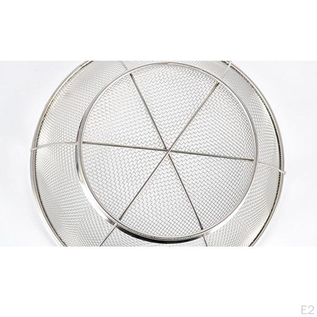 Strainer Stainless Steel Basket Micro-Perforated Cookware for Fruits Rice Meat , Silver, 18.5x8cm