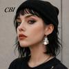Goth Aesthetic Fashion Earrings 1 Pair Acrylic Ghost for Women, Halloween Cute Dangle Drop Daily Wear with Pumpkin Bucket And Pink Bow Party