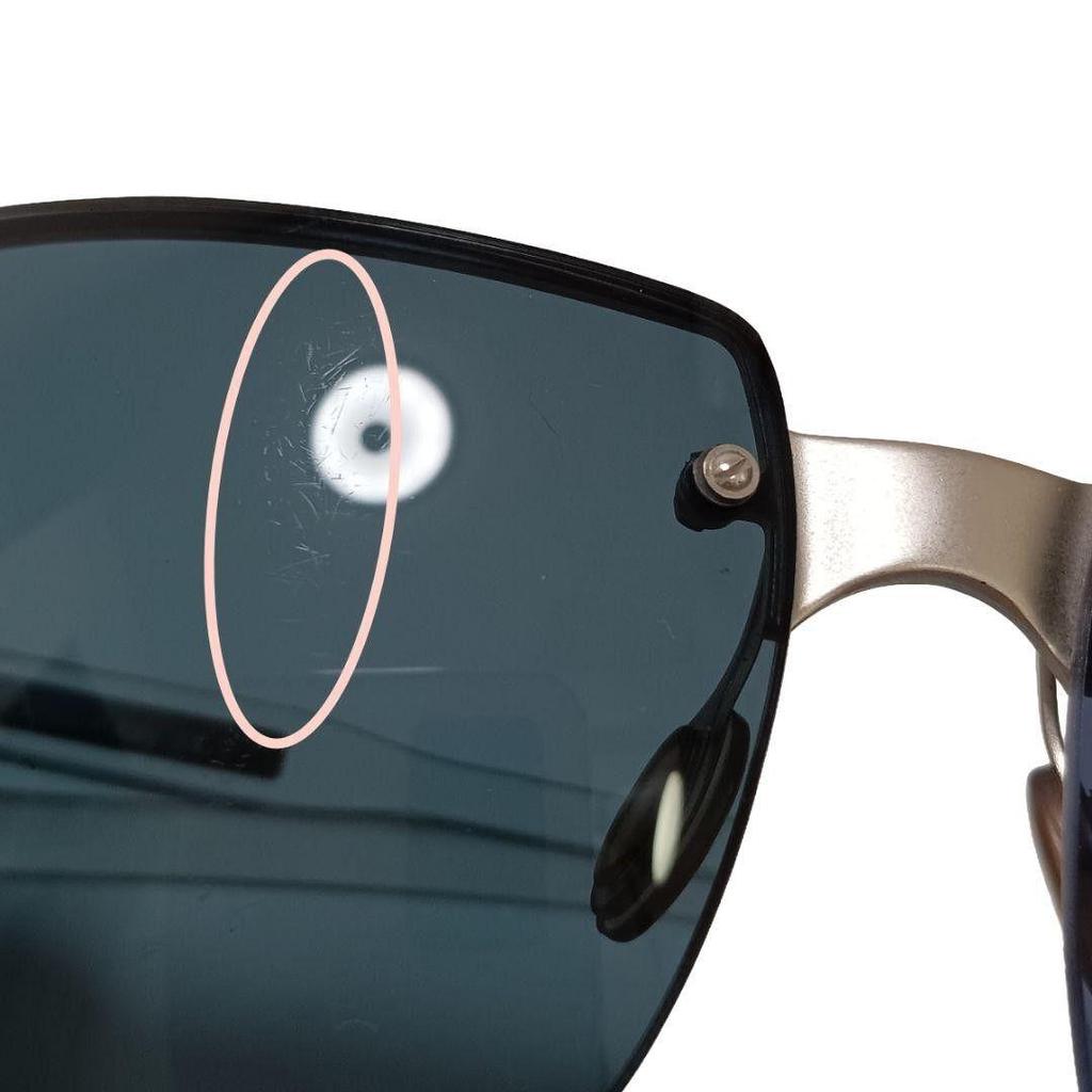 Used PRADA sunglasses silver clear navy half rim ladies men unisex unisex