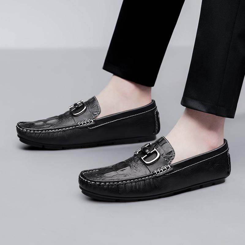 Fashion Man Walking Shoes Moccasins Genuine Leather Men Loafers Handmade Slip On Footwear Classic Business Shoes Breathable Male Flats