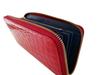Длинный кошелек Saint Mode из телячьей кожи с тиснением под крокодила, на молнии (Красный и темно-синий)