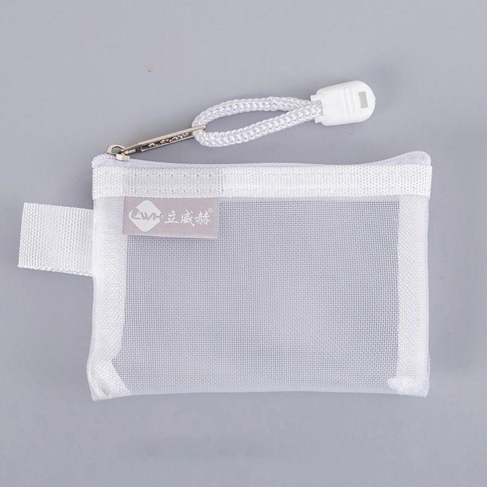 Легкая квадратная сетчатая сумка для хранения, косметичка большой емкости, портативный мини-кошелек на молнии для монет