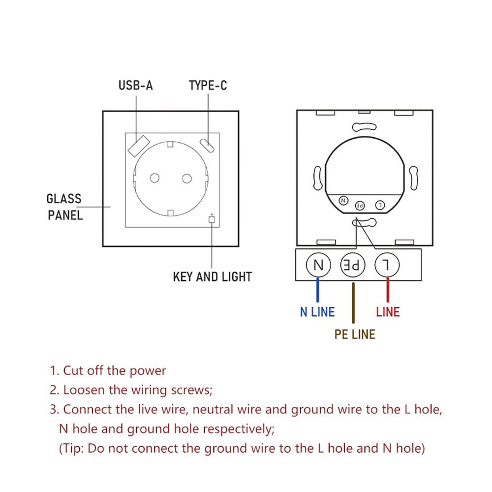 Melery Wi-Fi Smart Wall Socket Power Monitor EU Электрическая розетка USB Type-C Tuya APP Remote Wireless от Alexa Google Home