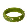 Punk Style Resin Bangle Vintage Chunky Bracelet Metal Point Wide Bangle  Women Accessories