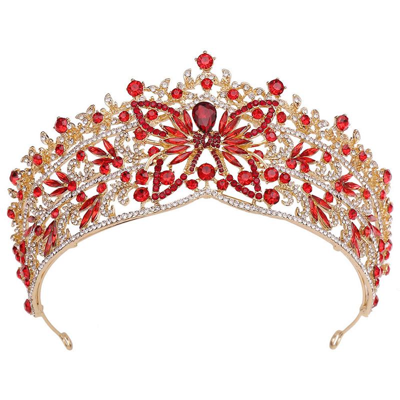 Gorgeous Baroque Blue Butterfly Crown Headband Luxury Rhinestone Bridal Tiaras Headwear Girls Birhtday Wedding Hair Jewelry