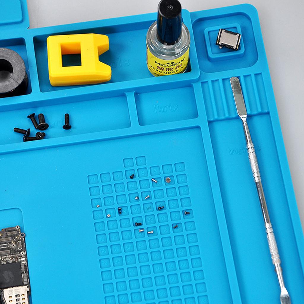 Силиконовый коврик для стола, силиконовый коврик для паяльной станции, утюга, телефона, ПК, коврик для ремонта, магнитная теплоизоляция