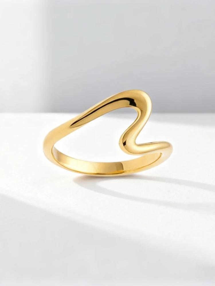 925 Sterling Silver Minimalism Simple Smooth Wave Fashion Ring For Women Daily Wear Party Engagement High Quality Fine Jewelry