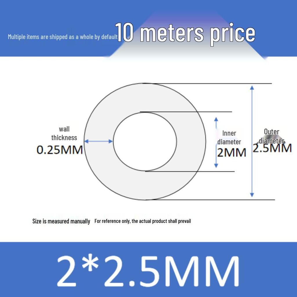Маленькая высокотемпературная пищевая силиконовая трубка - Внутренний диаметр 0,3-1