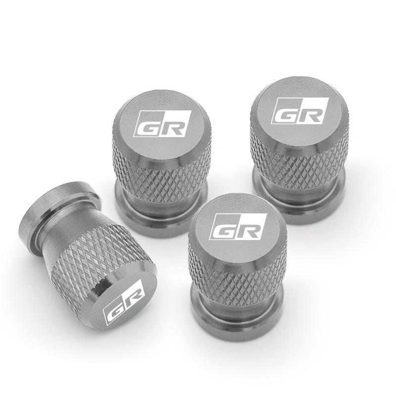 For Toyota ew124Pcs Car Wheel Tire Valve Caps Tyre Stem Covers Airdust Waterproof For Toyota GR GAZOO RACING SPORT Yaris Prado Rav4 Car Decor ZEA1