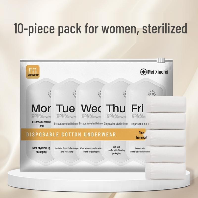 Стерильные одноразовые трусики для женщин: Идеально для путешествий, беременности, после родов и менструации - Не требует стирки и портативно.