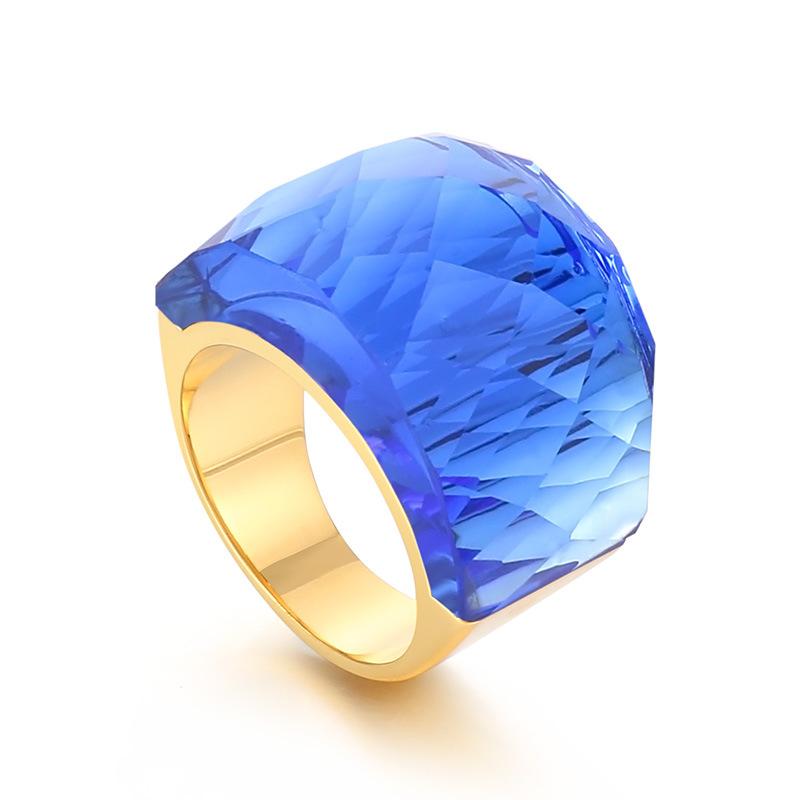 Traditional Stainless Steel Fashion Zircon Women's Multi-color Rose Gold Plated Lovers Wedding Band Ring