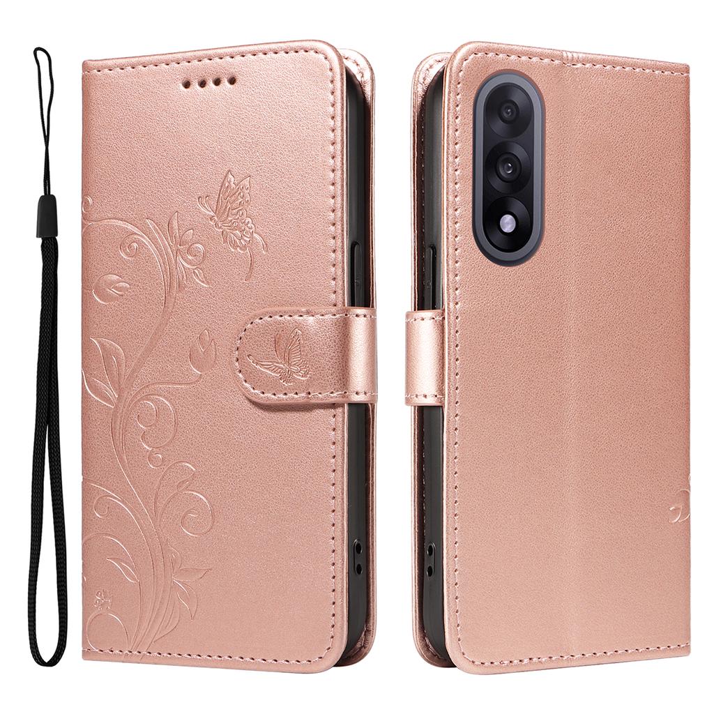 For OnePlus Nord 5 5G/OnePlus Ace 5 Ultra 5G PU Leather Cases Flower Pattern Wallet Stand Phone Cover with Strap