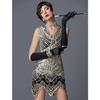 1920s Retro Beaded Tassel Sequin Dress - Handcrafted, Sexy Performance Costume for Women In Plus Sizes