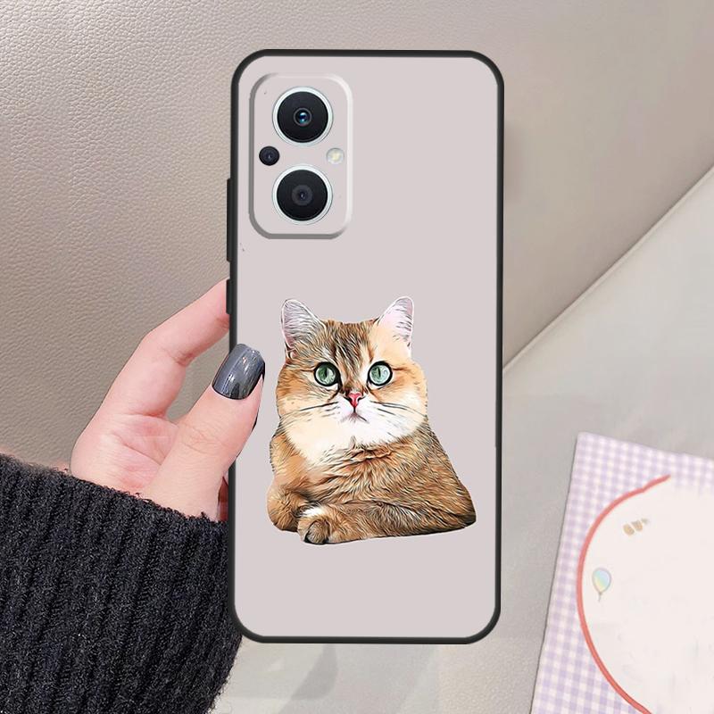 Чехол для кошки Британская короткошерстная для OPPO Reno 12 14 13 11 10 Pro 11F 12F 13F 14F 7 8 Lite Чехол OPPO Find X6 X5 X8 X9 Pro
