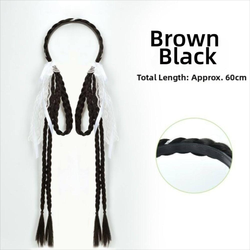 Synthetic Bunny Ear Headband Ponytail Ballet Style Long Pony Tail Hairpieces Cosplay