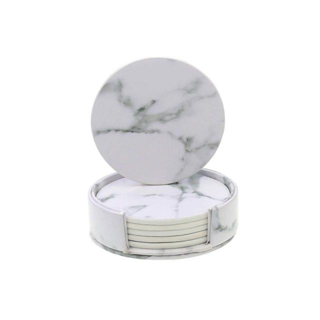 1 шт/6 шт искусственная кожа мраморная подставка под чашку кофе подставка под приборы круглая термостойкая подставка под чайную подставку держатель для подставки под стол