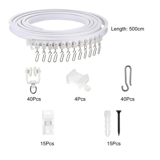 1 комплект аксессуаров для карниза для штор 1/3/5 м потолочный карниз для штор сгибаемый плавный скольжение