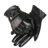 Gloves Men Winter Leather Black Gloves Button Warm Mittens Luxurious PU Leather Driving Men's Genuine Windproof Driving Gloves