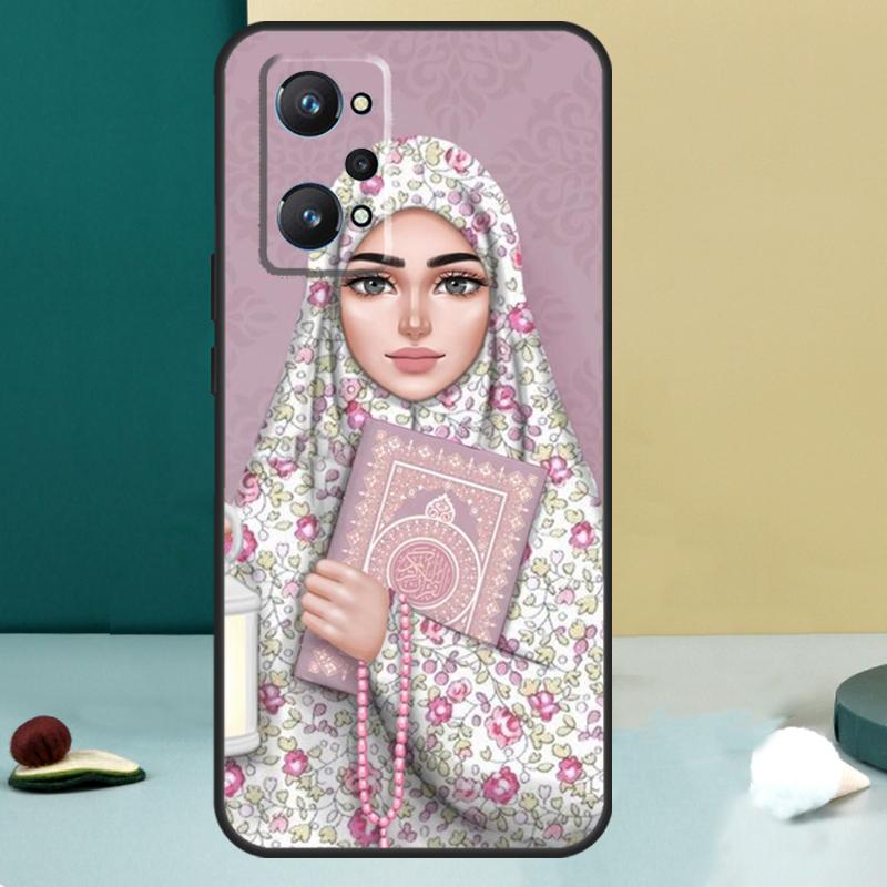 Мусульманская Исламская Девушка Глаза Хиджаб Для Realme 11 10 12 13 14 Pro Plus GT 7 6 5 Pro GT 6T C67 C61 C53 C51 C21Y C25S C75 C55 Чехол
