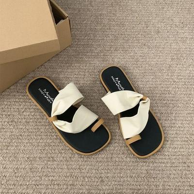 2024 Лето Новые Женские Тапочки Модные Шлепанцы С Зажимом Носком Слипоны Мягкие Плоские Каблуки Для Отдыха На Пляже Женские Шлепанцы