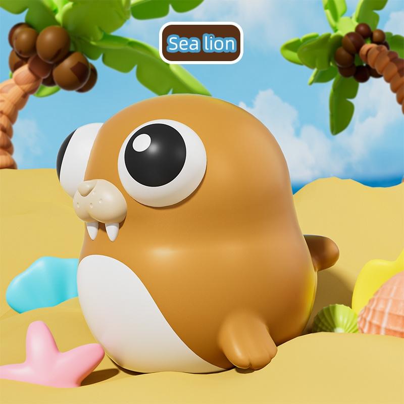 New Cute Eyeball Burst Squeeze Toy Portable Pinch Sea Lion Decompression Toy Cartoon Marine Animals Dolphin Stress Reliever Toys