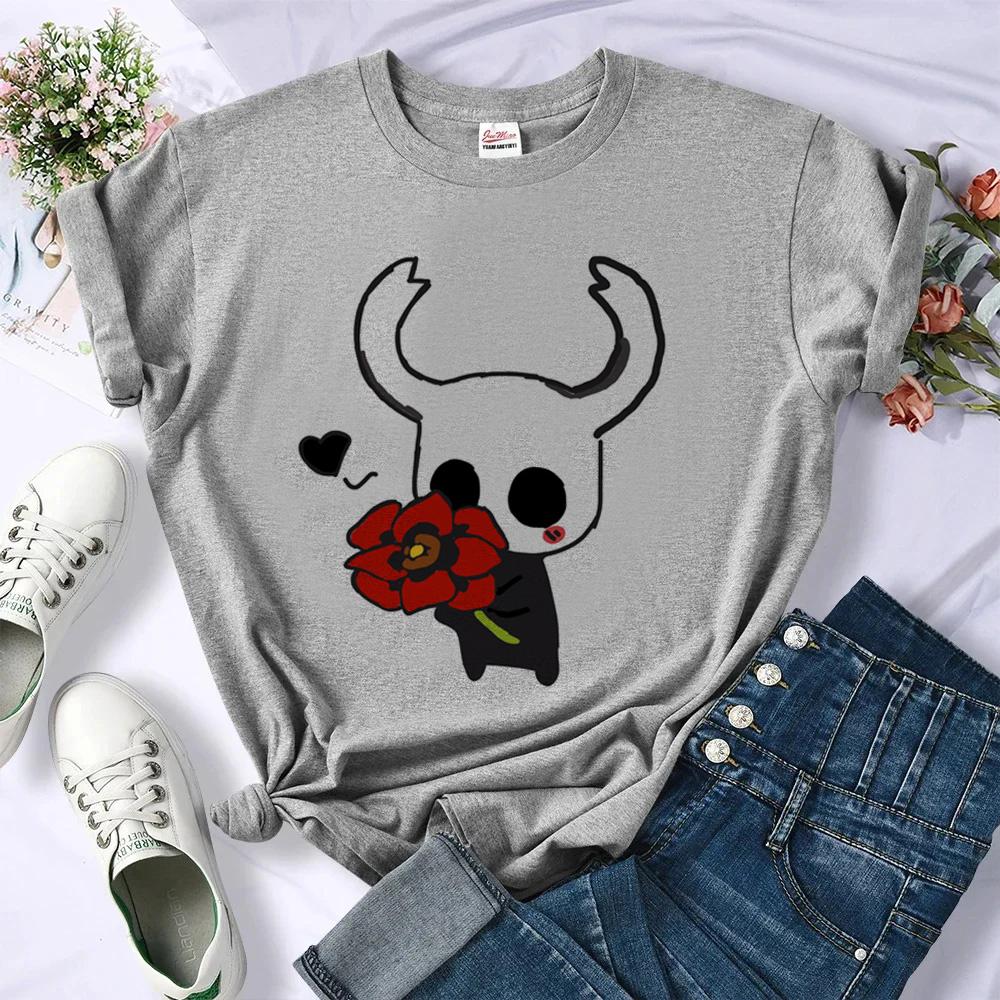 Hollow Knight top tees shoujo 80s party goth alternative manga t shirt cheap anime Psychedelic cute grunge