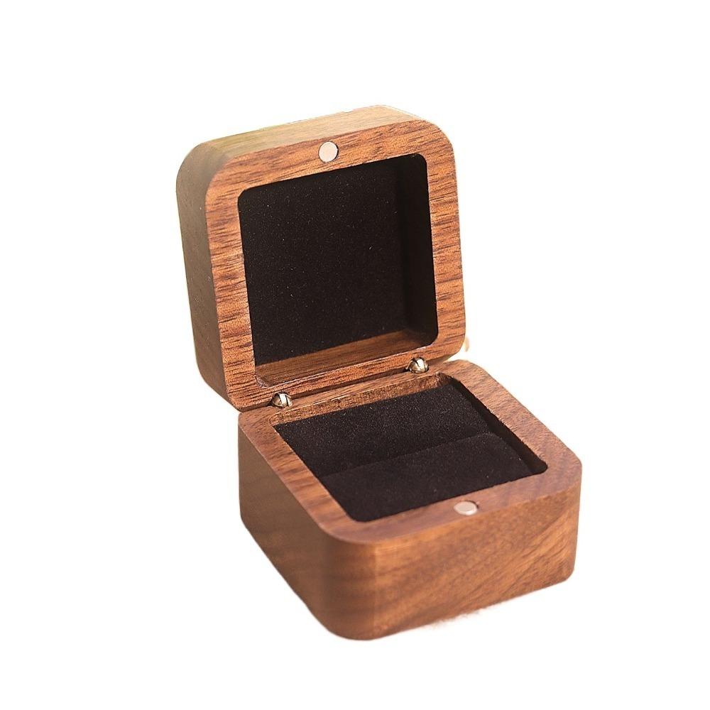 Luxury Rings Bearer Box Square Jewelry Organizer Portable Rings Display Case Propose
