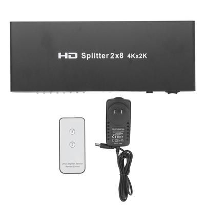 Разветвитель интерфейса мультимедиа HD 4K 2 в 8 выходов Видеокоммутатор Селектор с пультом дистанционного управления для ПК
