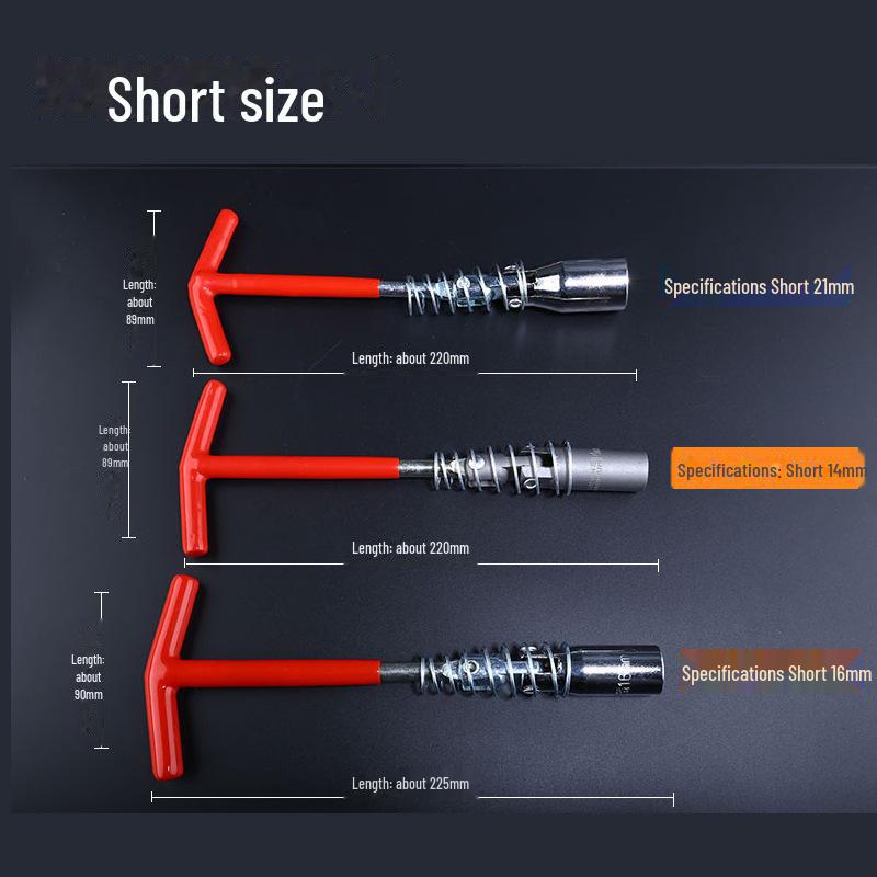Универсальный торцевой ключ для свечей зажигания T-типа 16/21 мм и 14 мм, ключ Mars с пружиной