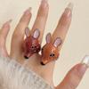 Opening Enamel Ring Geometric Chunky Animal Ring Personality Deer Drip Oil Ring  Couple